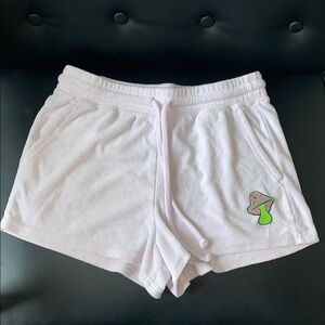 Fabletics Pink Shorts with Mushroom Patch